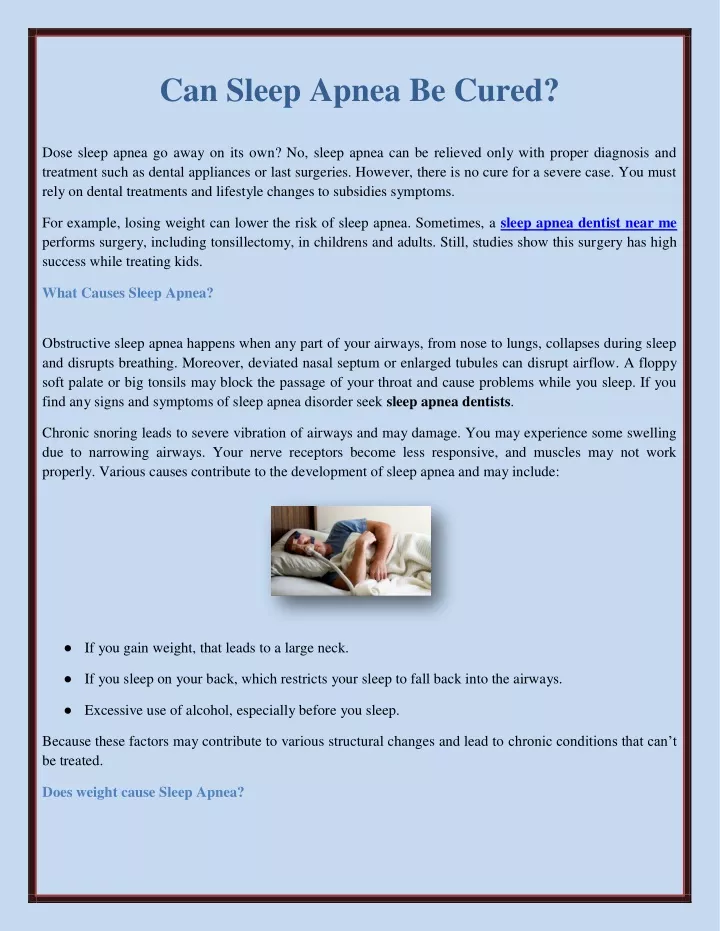 PPT Can Sleep Apnea Be Cured? PowerPoint Presentation, free download ID11734296