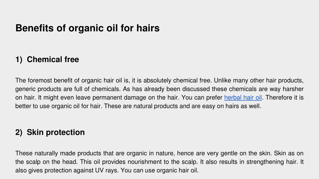 Ppt 5 Benefits Of Organic Hair Oil For Hair Growth Powerpoint Presentation Id11734745 1769