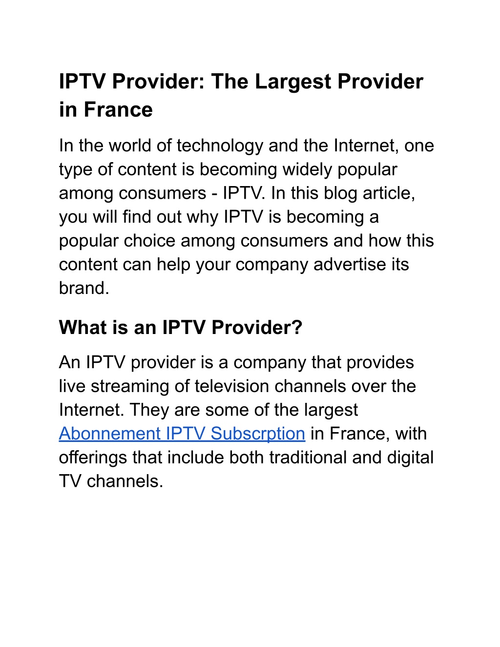 PPT IPTV Provider_ The Largest Provider in France PowerPoint Presentation ID11735051