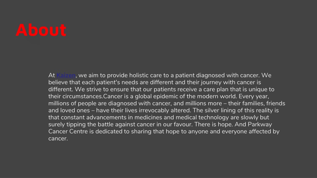 PPT - Cancer Treatment in Hyderabad _ Kaizen oncology PowerPoint ...