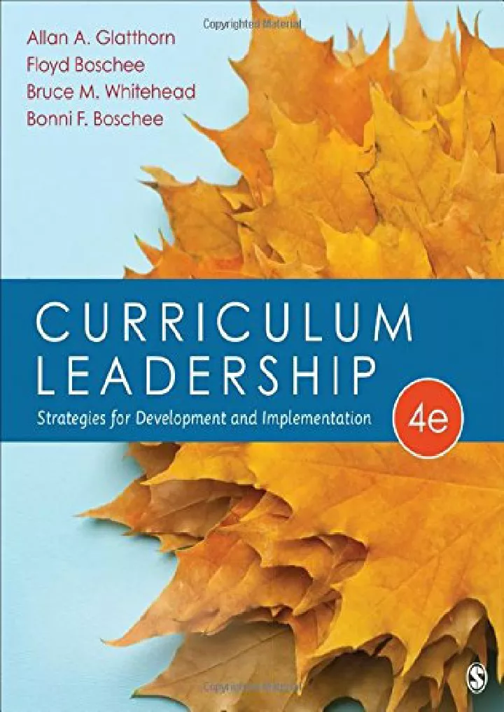 PPT - eBOOK Curriculum Leadership Strategies for Development and ...