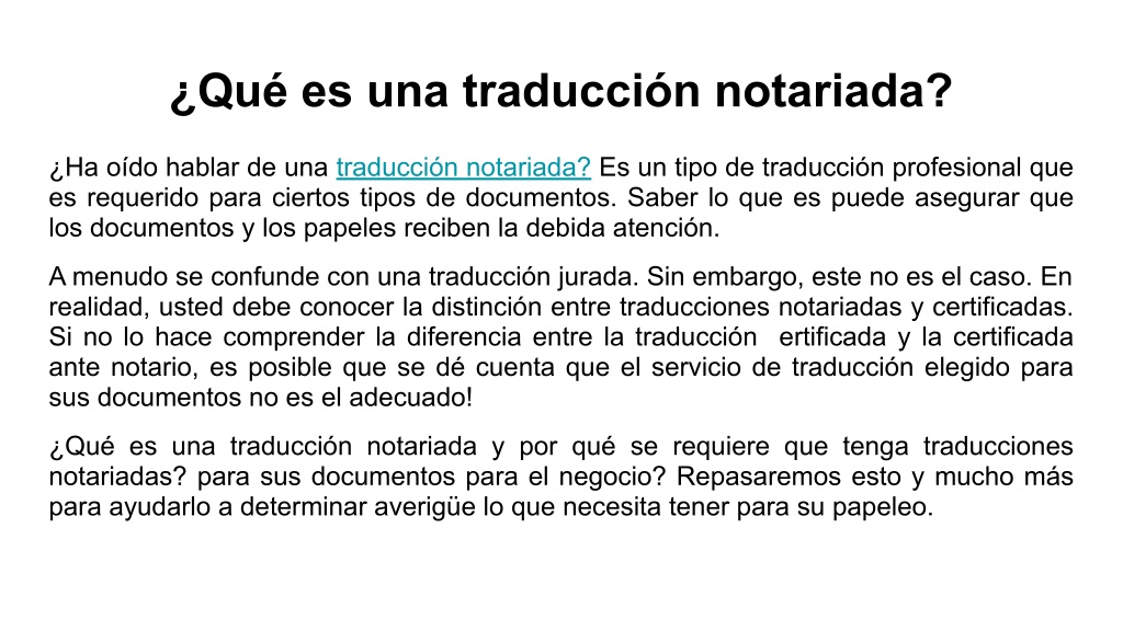 PPT Qué es una traducción notariada PowerPoint Presentation free download ID