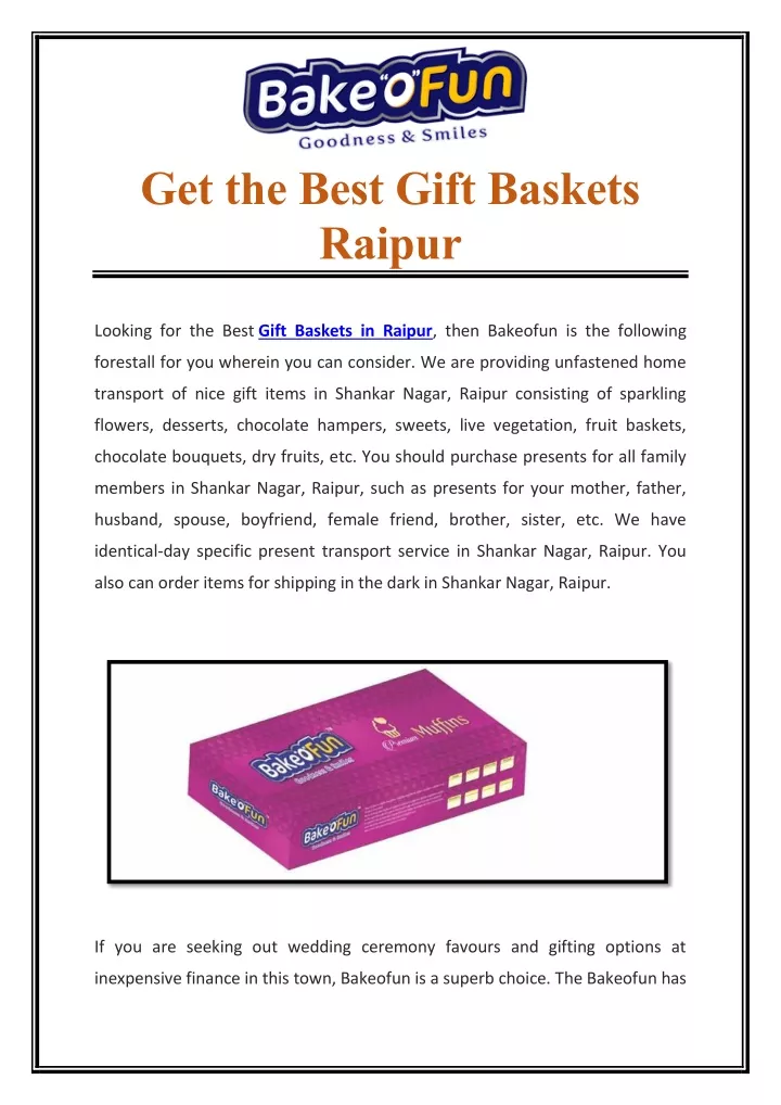PPT Get the Best Gift Baskets Raipur PowerPoint Presentation, free