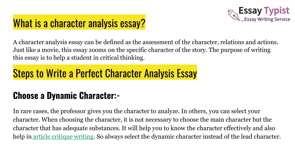 what is the purpose of character analysis essay