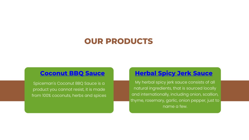 PPT Coconut BBQ Sauce and Herbal Spicy Jerk Sauce PowerPoint