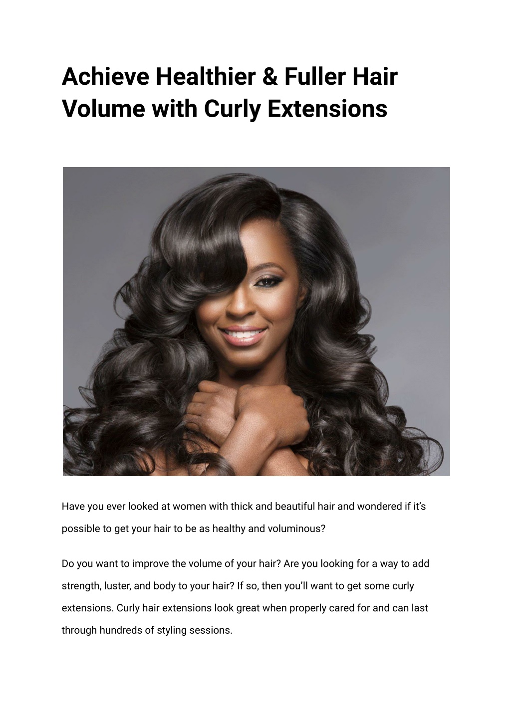 Ppt Achieve Healthier And Fuller Hair Volume With Curly Extensions Powerpoint Presentation Id 3720