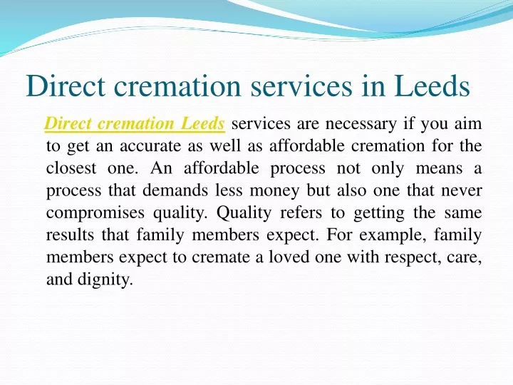 PPT Importance of Direct Cremation Leeds PowerPoint Presentation