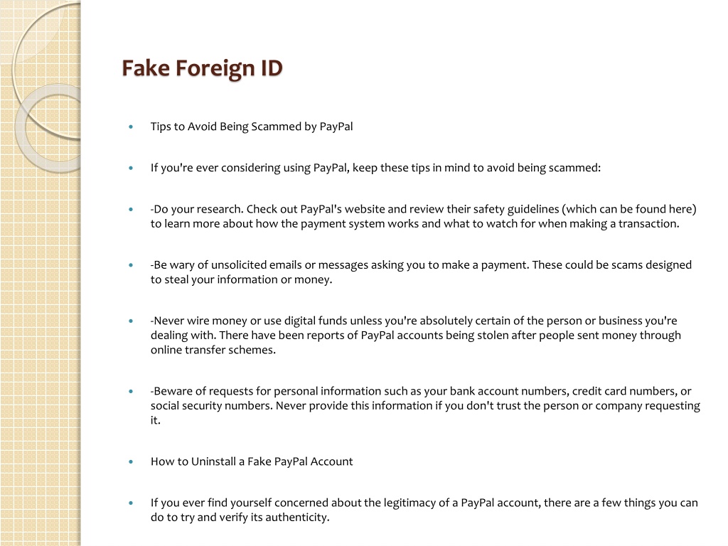 Fake Id With Paypal