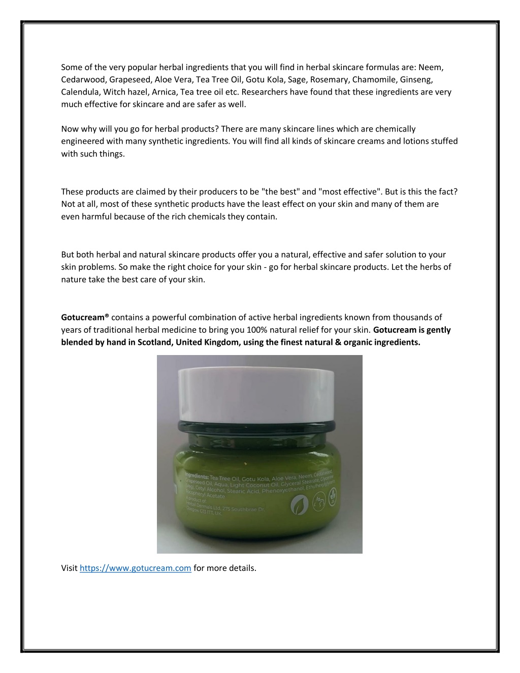 PPT - Gotucream - Herbal Skincare Products - Something You Can Depend ...