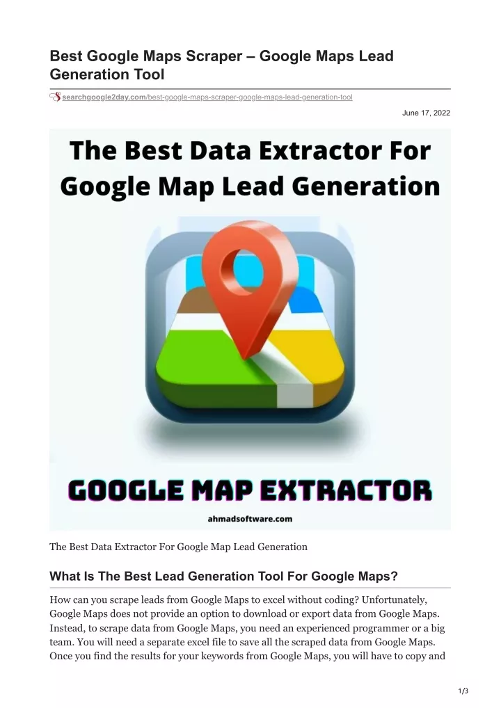Best Google Maps Scraper Google Maps Lead N 