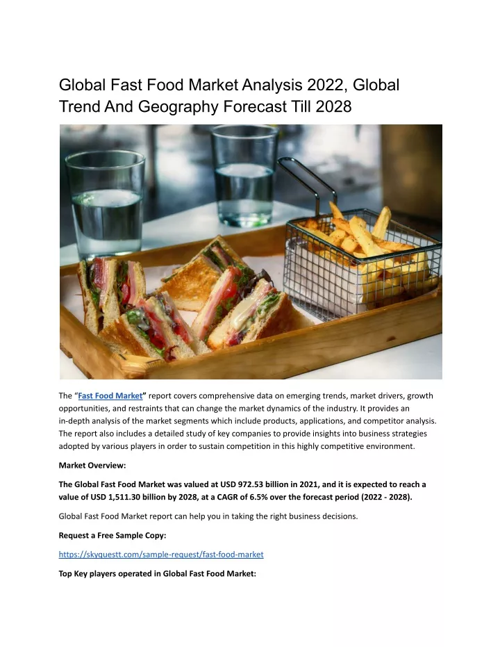 PPT - Global Fast Food Market Analysis 2022, Global Trend And Geography ...