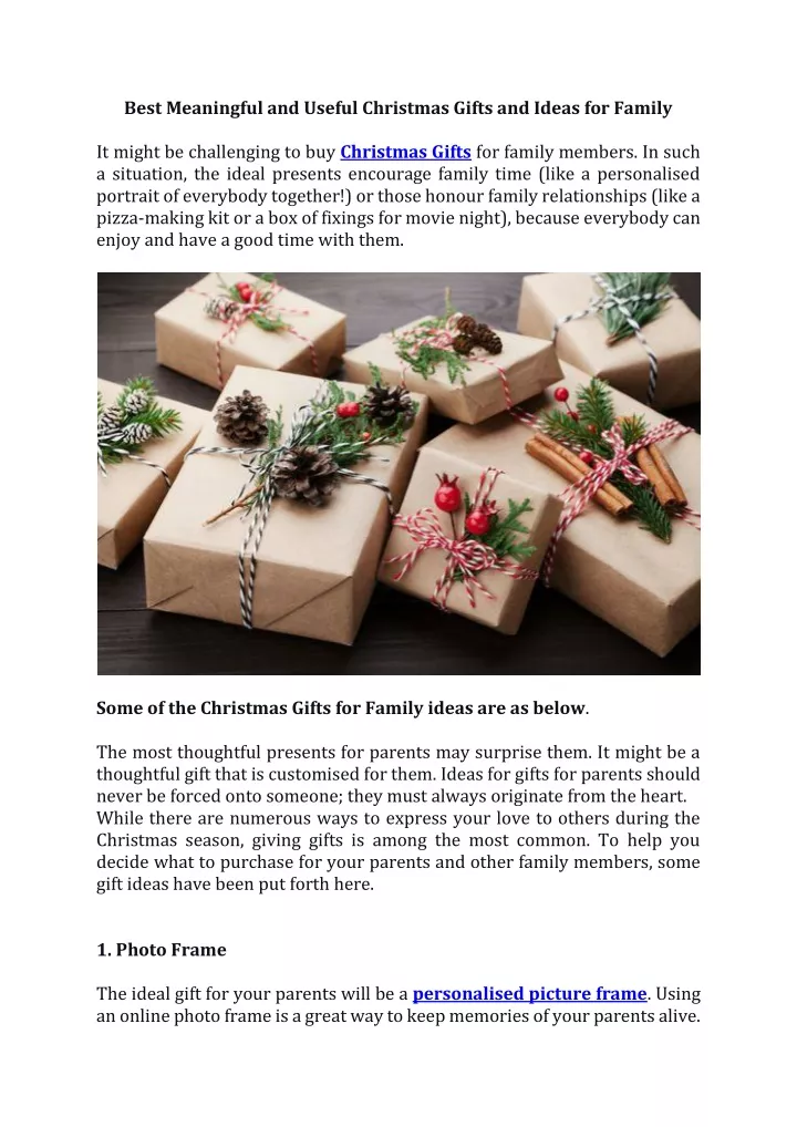 PPT Best Meaningful and Useful Christmas Gifts and Ideas for Family