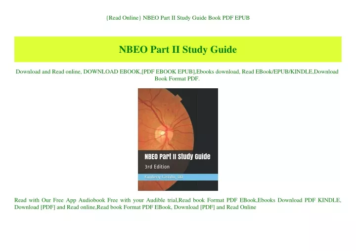 PPT {Read Online} NBEO Part II Study Guide Book PDF EPUB PowerPoint