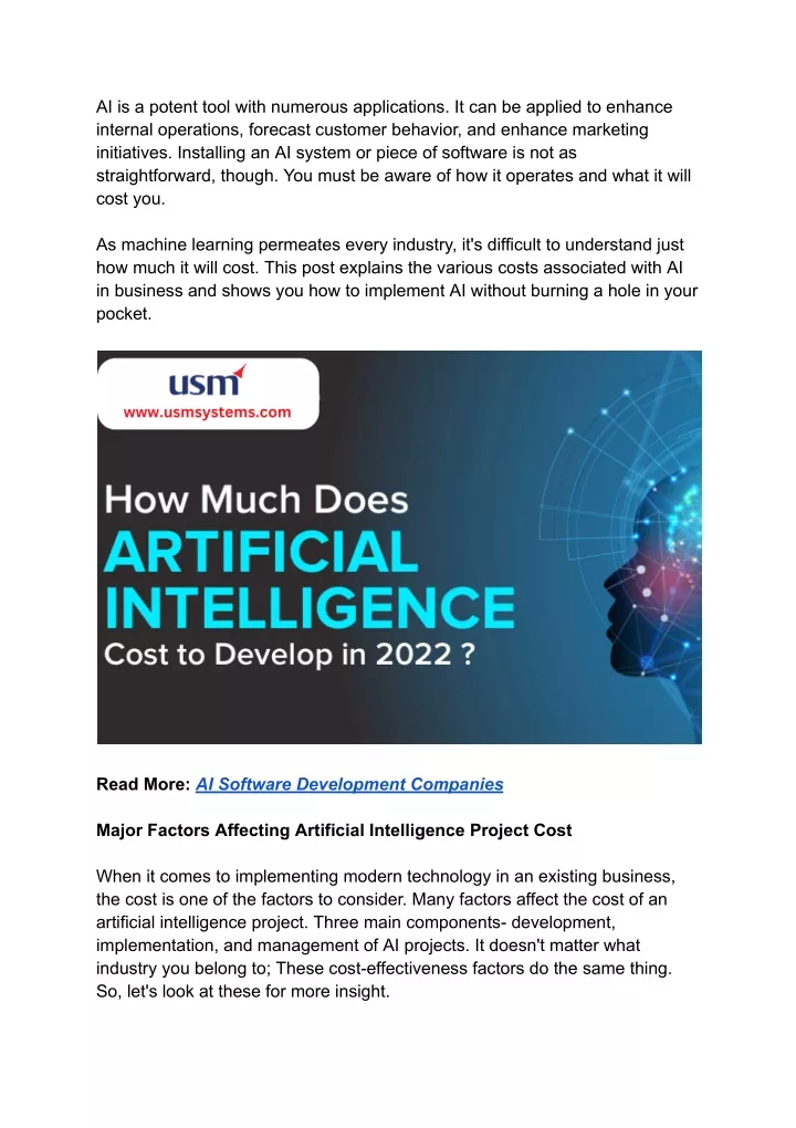 How Much Does Ai Cost To Use