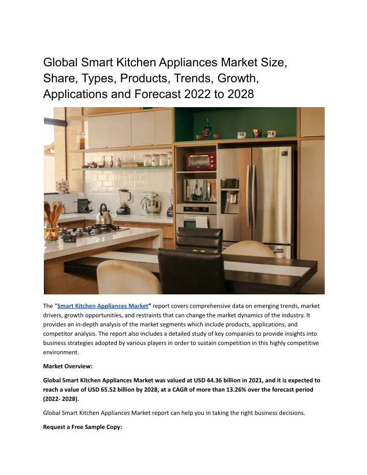 PPT - Global Smart Kitchen Appliances Market Size, Share, Types