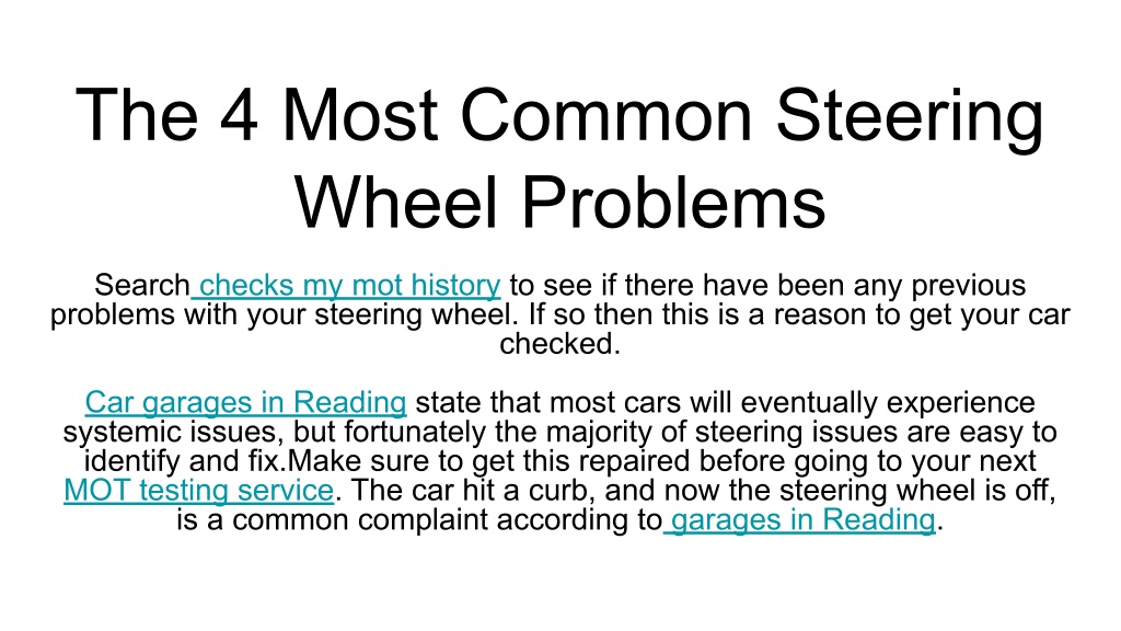 PPT The 4 Most Common Steering Wheel Problems (1) PowerPoint