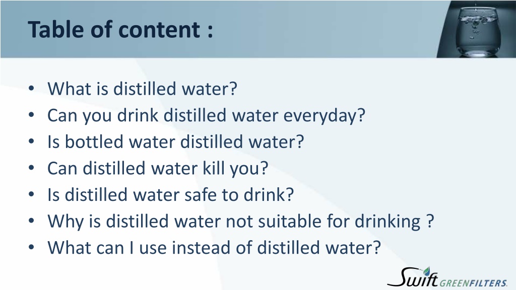 PPT Can you drink distilled water Can distilled water kill you