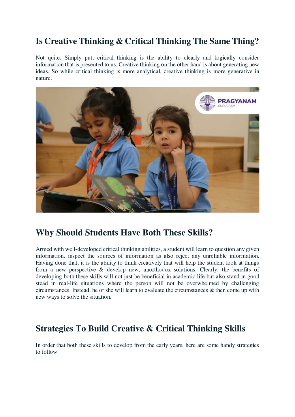 PPT - How To Develop Critical And Creative Thinking Skills In Students ...