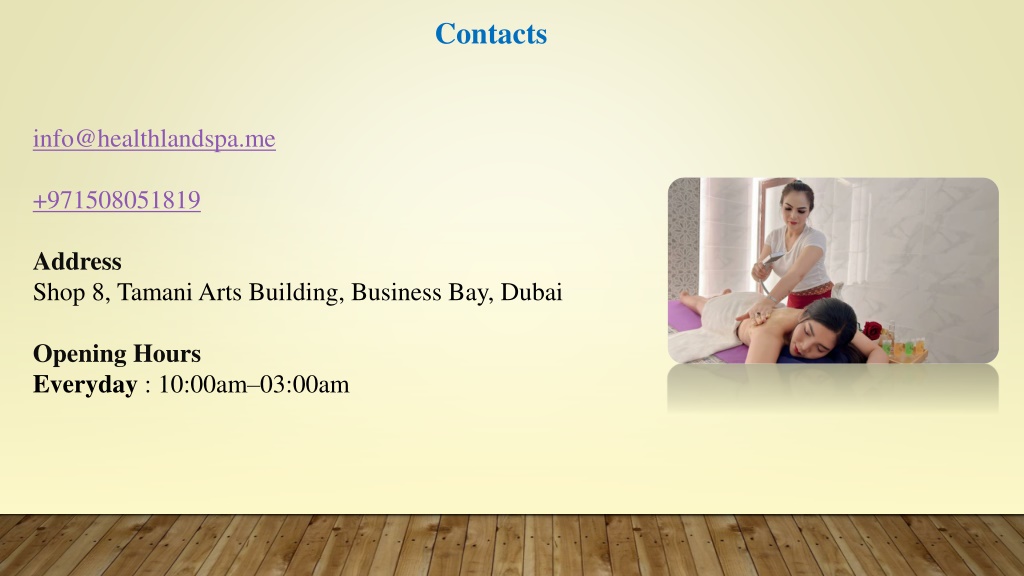 Ppt Spa And Massage In Dubai Healthlandspa Me Powerpoint