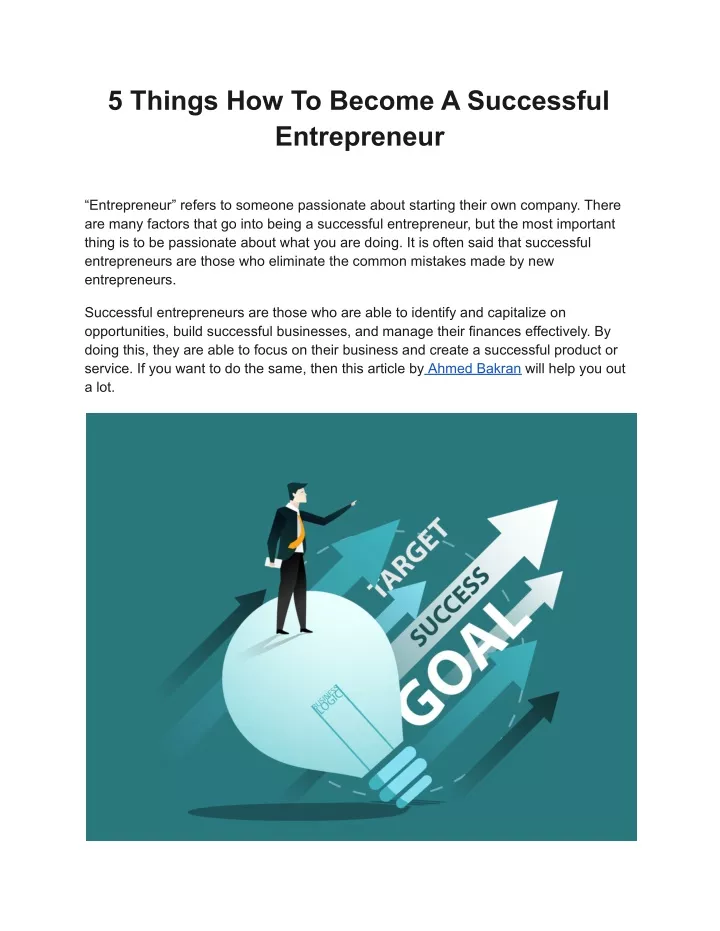 PPT - How To Become A Successful Entrepreneur PowerPoint Presentation ...