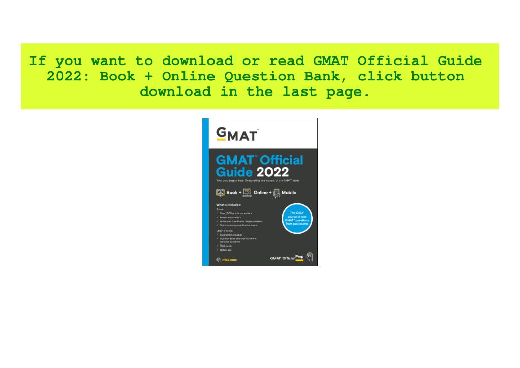 PPT - [Pdf]$$ GMAT Official Guide 2022 Book Online Question Bank [R.A.R ...