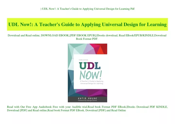 PPT - ^DOWNLOAD-PDF) UDL Now! A Teacher's Guide to Applying Universal ...