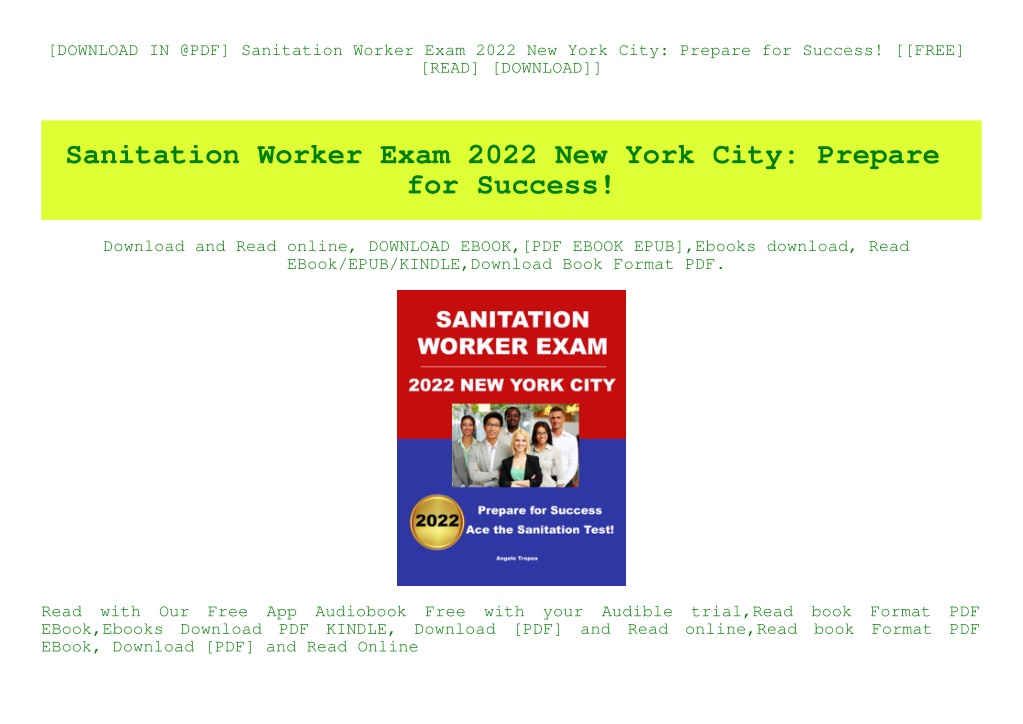 PPT - [DOWNLOAD IN @PDF] Sanitation Worker Exam 2022 New York City