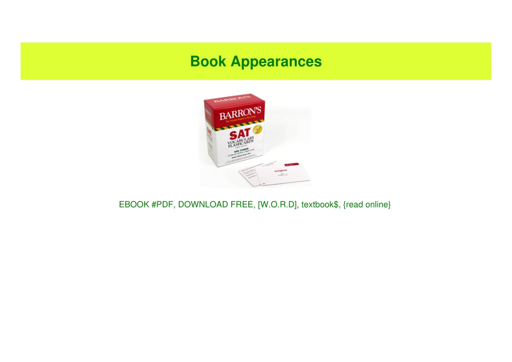PPT - (READ)^ SAT Vocabulary Flashcards 500 Cards Reflecting the Most ...