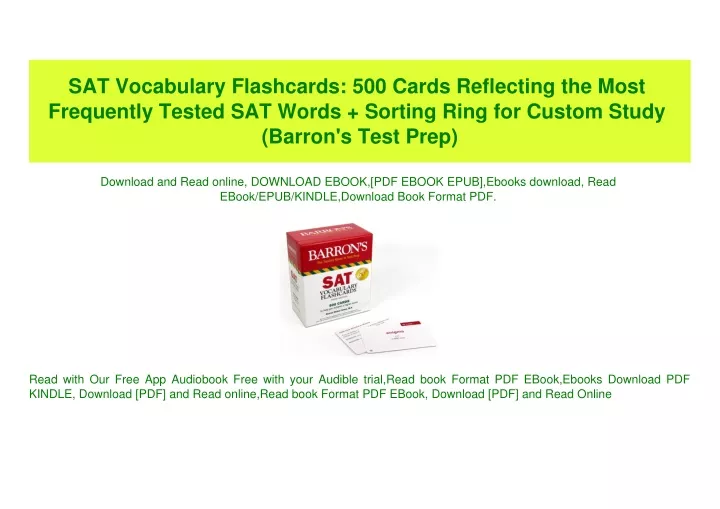 PPT - (READ)^ SAT Vocabulary Flashcards 500 Cards Reflecting The Most ...