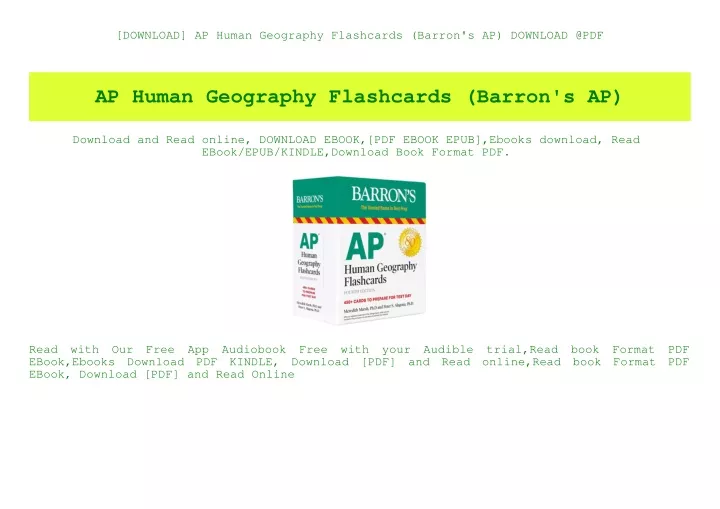 PPT - [DOWNLOAD] AP Human Geography Flashcards (Barron's AP) DOWNLOAD ...