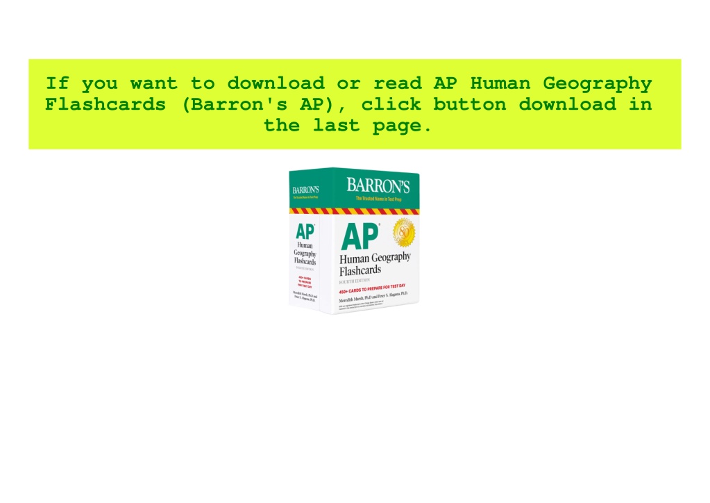 Ppt download ap human geography flashcards barron s ap download
