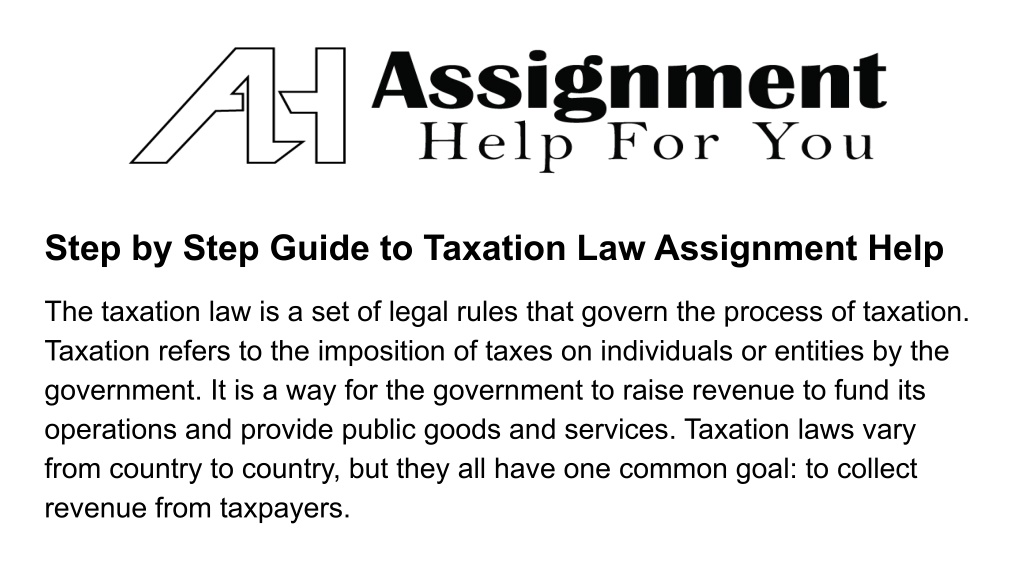 taxation work on assignment basis