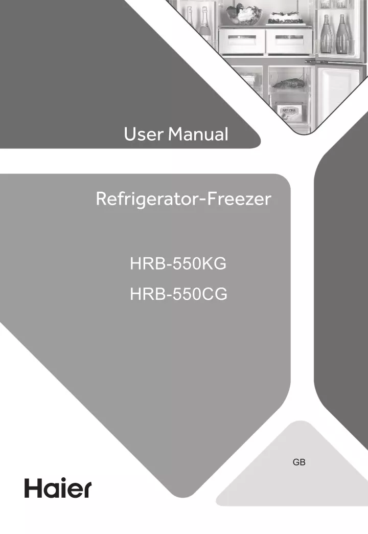 PPT Haier User Manual Refrigerator Freezer HRB550KG HRB550CG