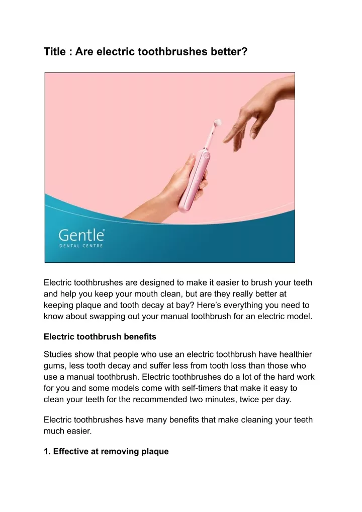PPT Are electric toothbrushes better PowerPoint Presentation, free
