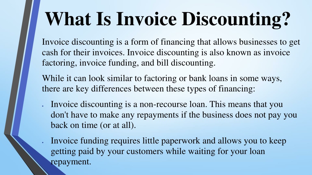 PPT - The Difference Between Factoring, Invoice Discounting, And Bill ...