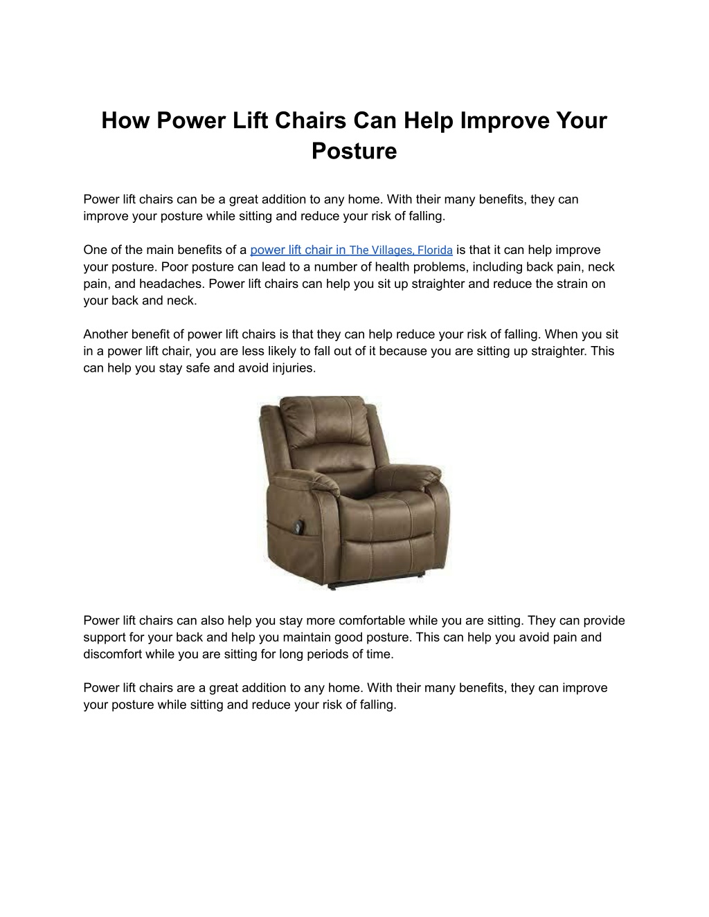 PPT How Power Lift Chairs Can Help Improve Your Posture PowerPoint