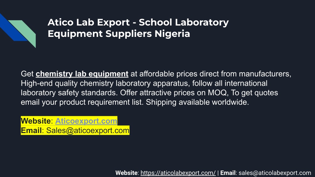 PPT chemistry lab equipment manufacturers PowerPoint Presentation