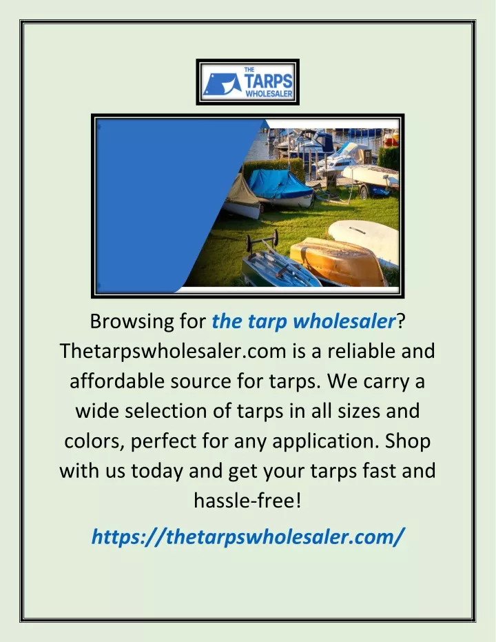 PPT The Tarps Wholesaler PowerPoint