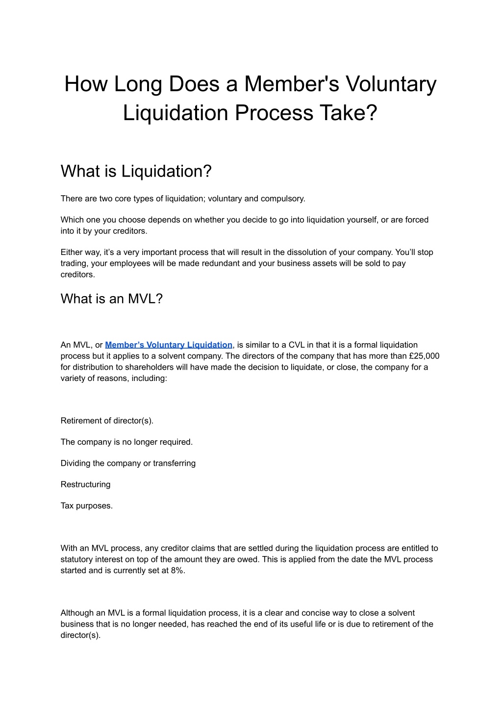 PPT - How Long Does A Member's Voluntary Liquidation Process Take ...