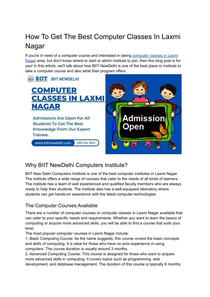 PPT - How To Get The Best Computer Classes In Laxmi Nagar PowerPoint ...