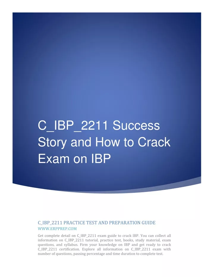 C_IBP_2211 Zertifizierung