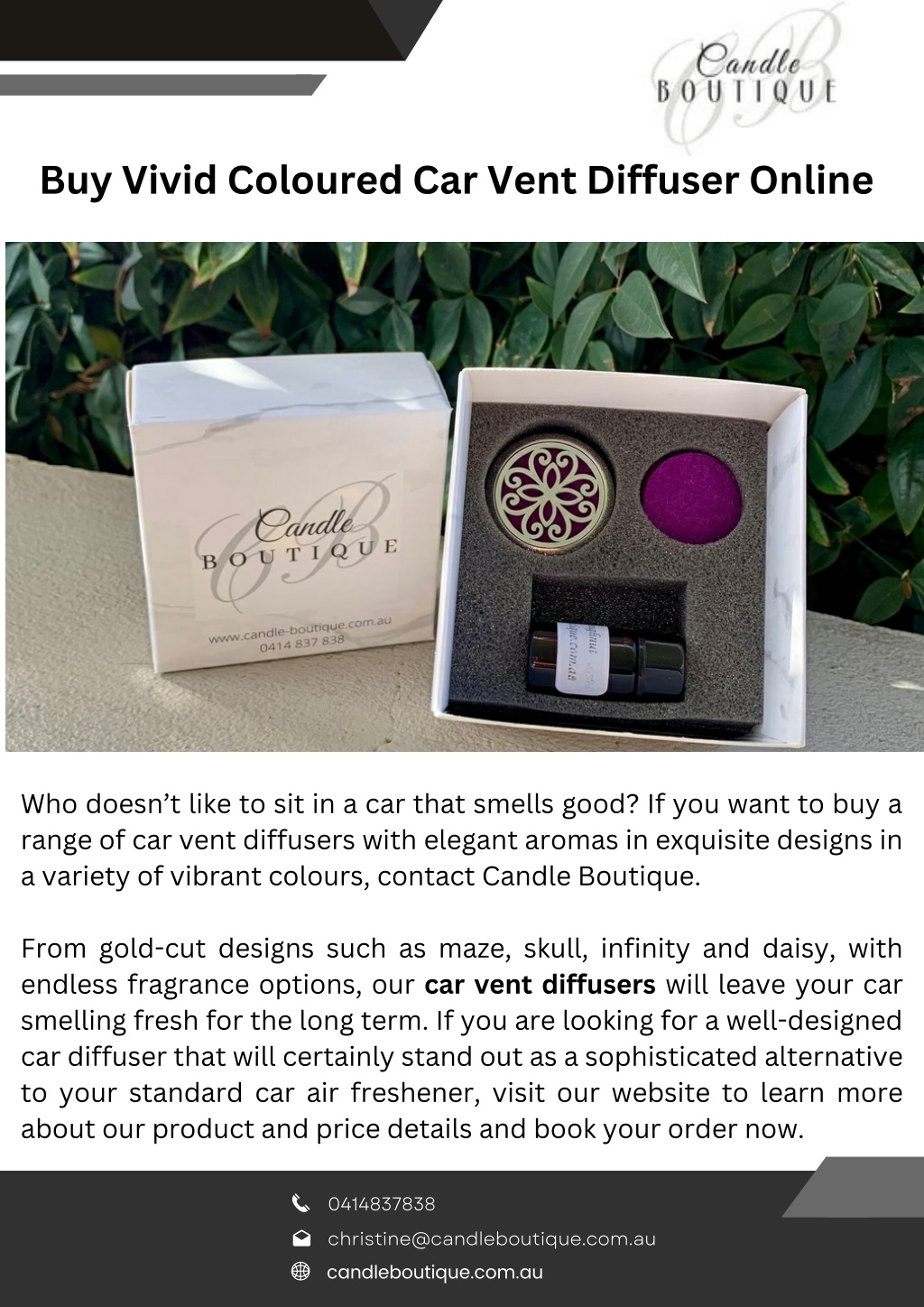 Coloured Diffuser PPT - Buy Vivid Coloured Car Vent Diffuser Online PowerPoint ...
