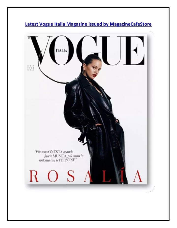 PPT - Latest Vogue Italia Magazine issued by MagazineCafeStore ...