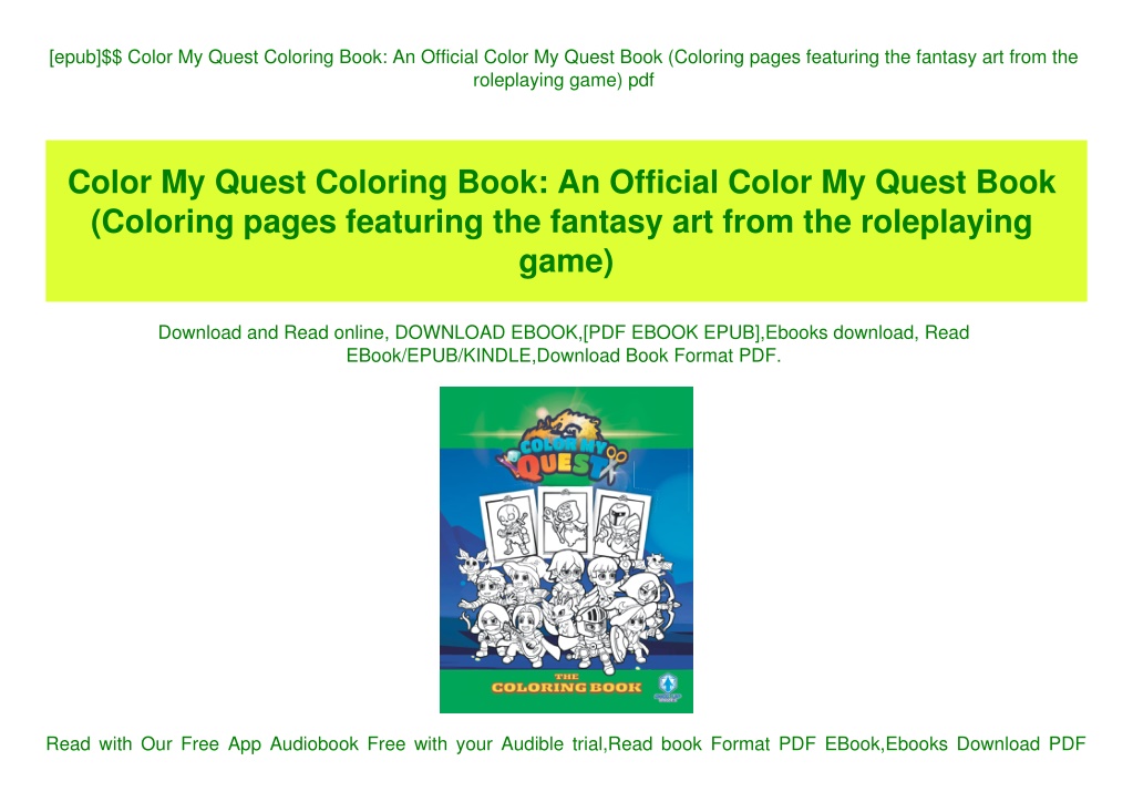 PPT [epub] Color My Quest Coloring Book An Official Color My Quest