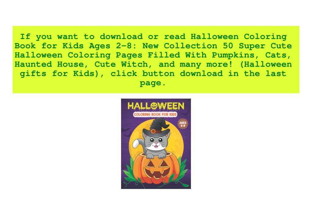 PPT - ReadOnline Halloween Coloring Book for Kids Ages 2-8 New