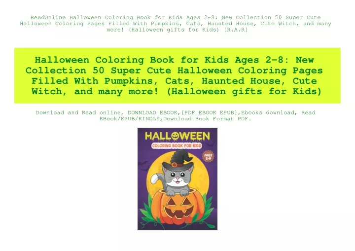 PPT - ReadOnline Halloween Coloring Book for Kids Ages 2-8 New