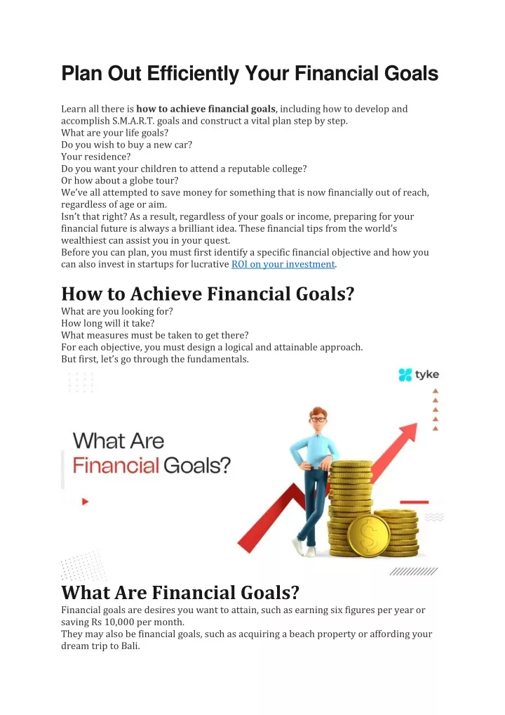 PPT - Plan Out Efficiently Your Financial Goals PowerPoint Presentation ...