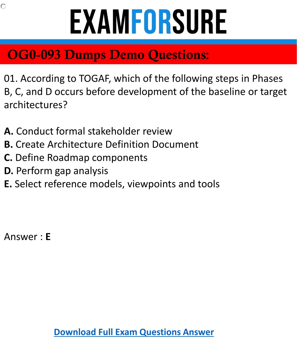 Exam Sample OG0-093 Questions