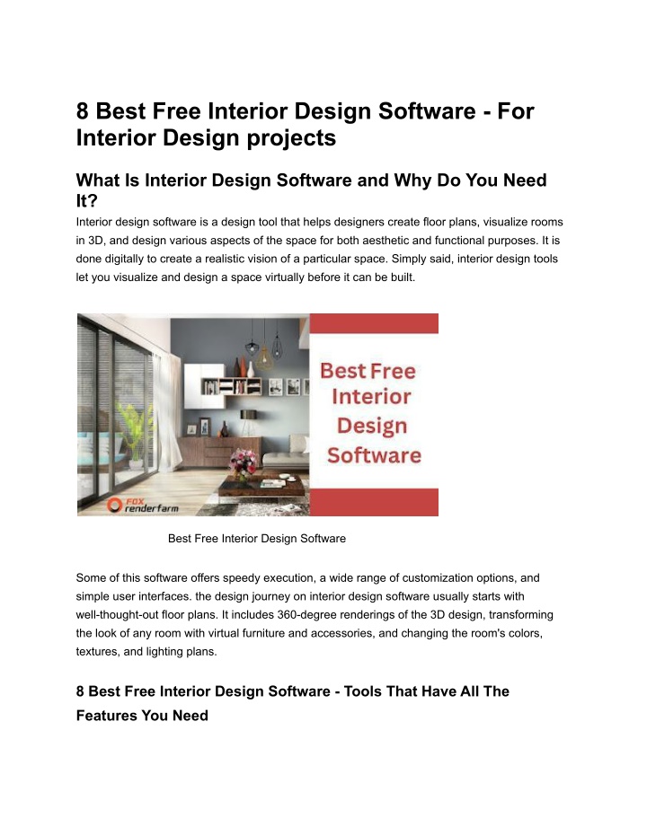 PPT 8 Best Free Interior Design Software For Interior Design projects (blog) (1) PowerPoint