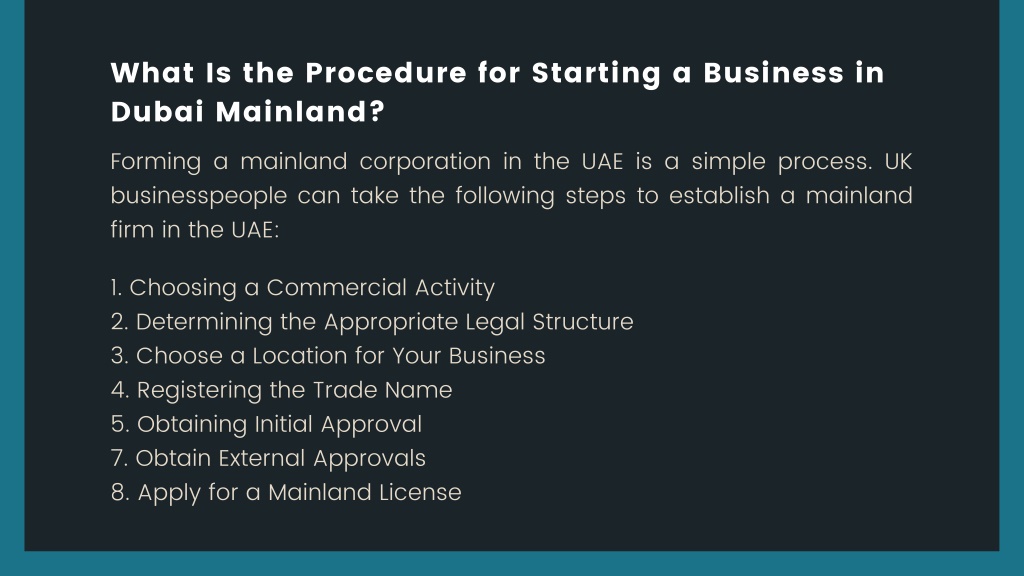 PPT - Benefits Of Mainland Business Setup In Dubai PowerPoint ...